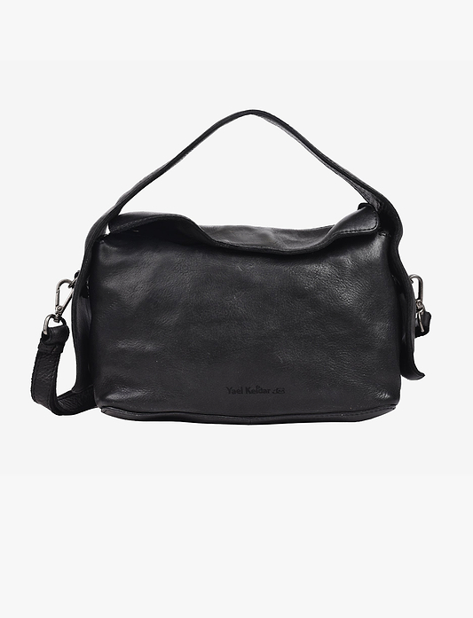 Yael Keidar 37829 - תיק צד שחור מעור לנשים יעל קידר