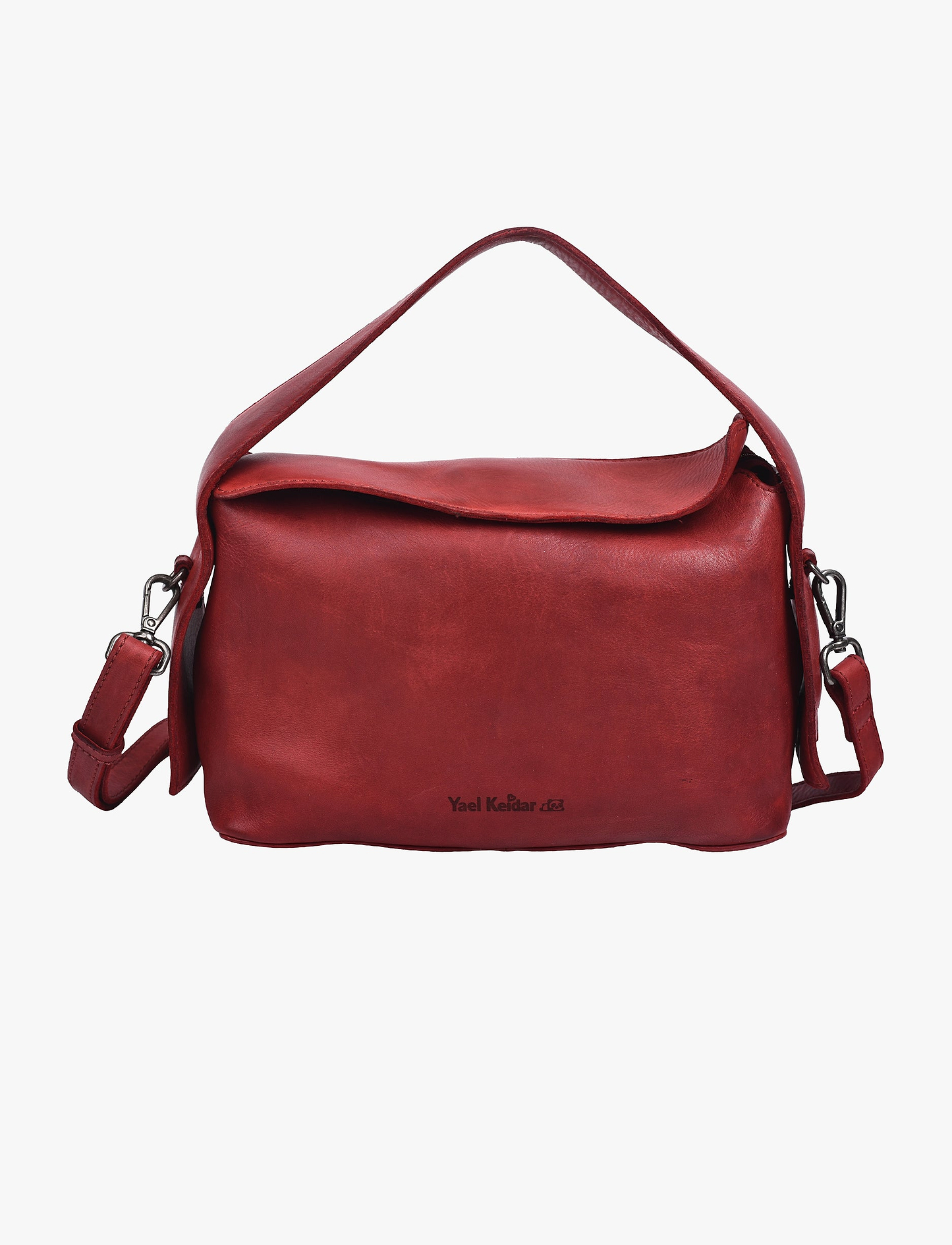 Yael Keidar 37829 - תיק צד אדום מעור לנשים יעל קידר