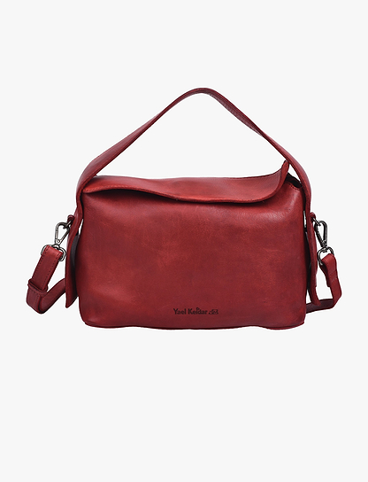Yael Keidar 37829 - תיק צד אדום מעור לנשים יעל קידר