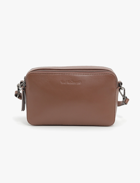 Yael Keidar Leather Side Bag 38767 - תיק צד עור יעל קידר חום כהה לנשים