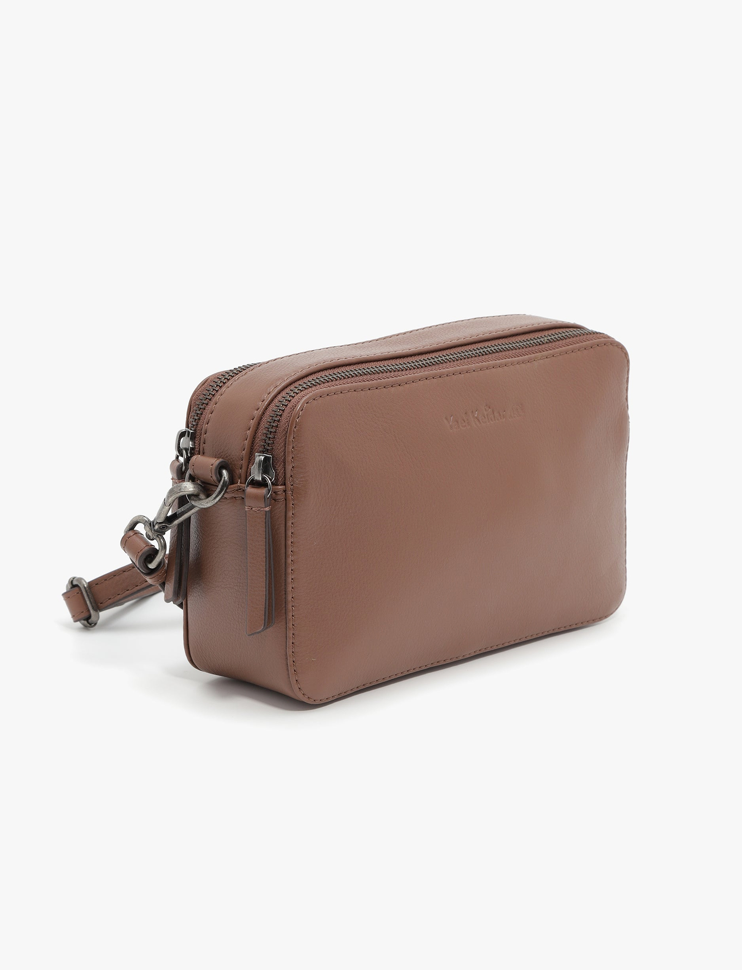 Yael Keidar Leather Side Bag 38767 - תיק צד עור יעל קידר חום כהה לנשים