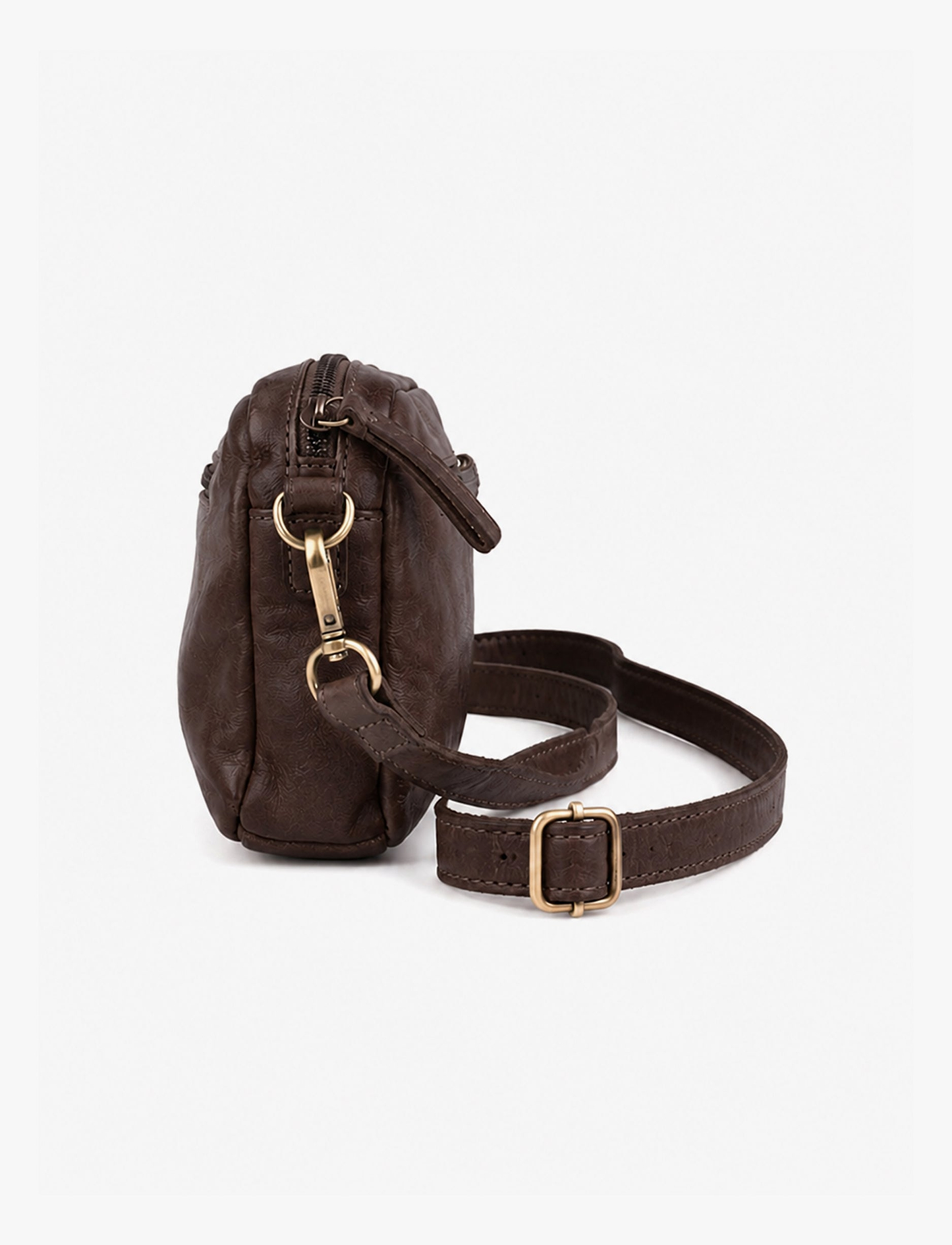 Yael Keidar Leather Side Bag 38768 - תיק צד עור יעל קידר חום כהה לנשים