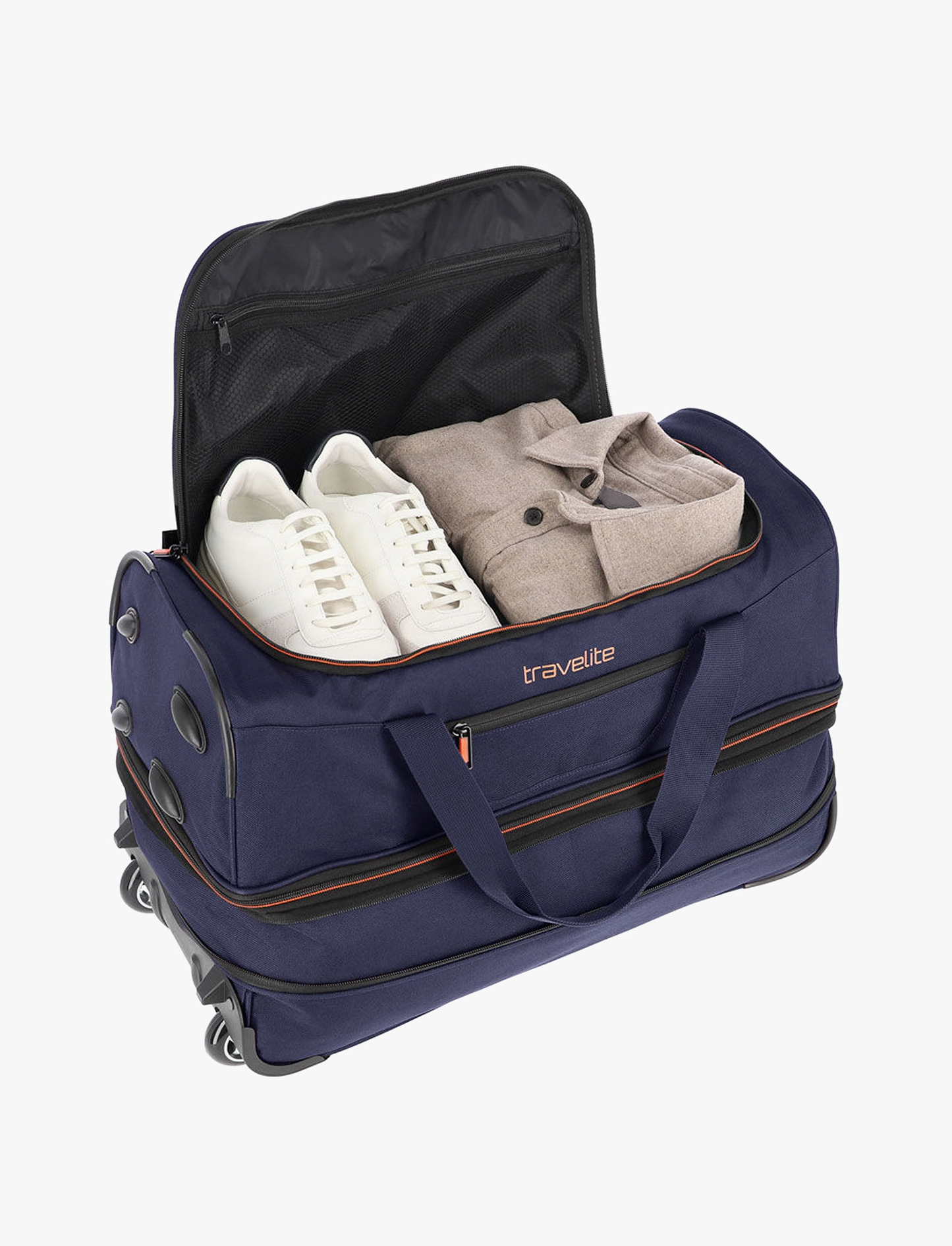 Travelite Wheeled Duffle 70 Cm BASICS - תיק נסיעה על גלגלים 70 ס"מ טרוולייט בצבע נייבי