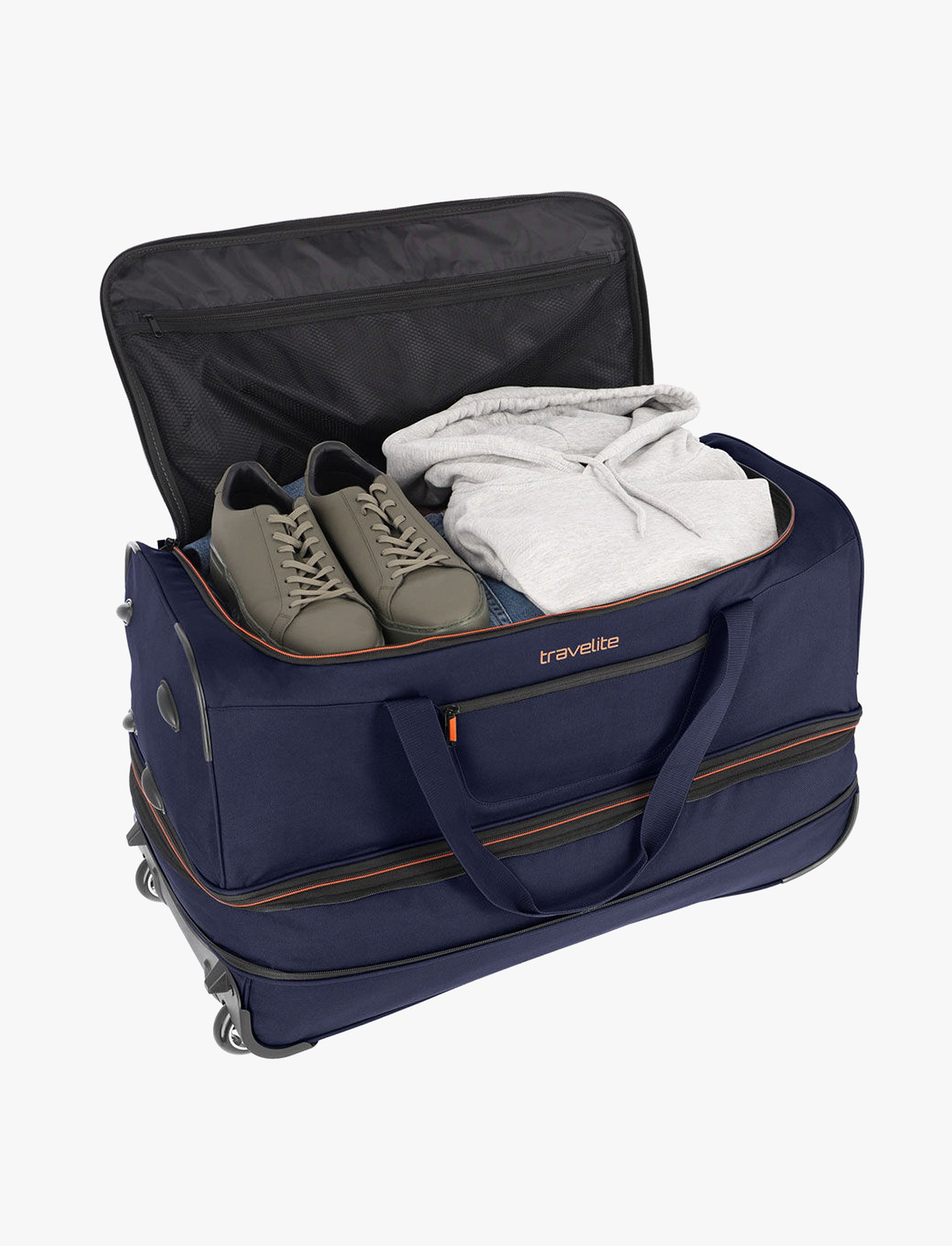 Travelite Wheeled Duffle 55 Cm BASICS - תיק נסיעה על גלגלים 55 ס"מ טרוולייט בצבע נייבי