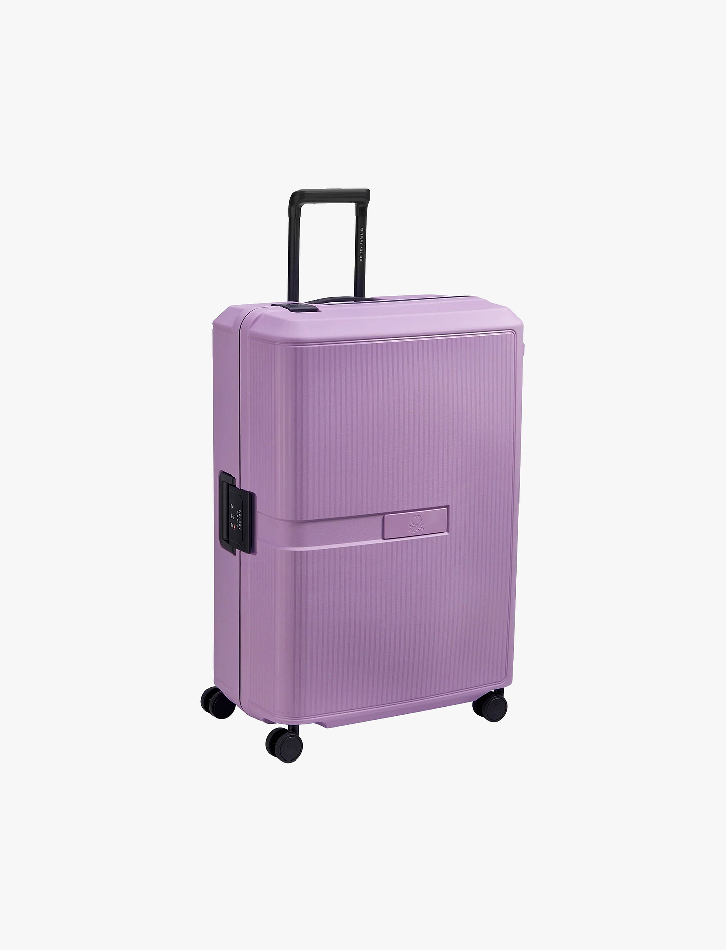 Delsey Color Block Hard Val TR - מזוודה קשיחה דלסי ללא רוכסן בצבע סגול