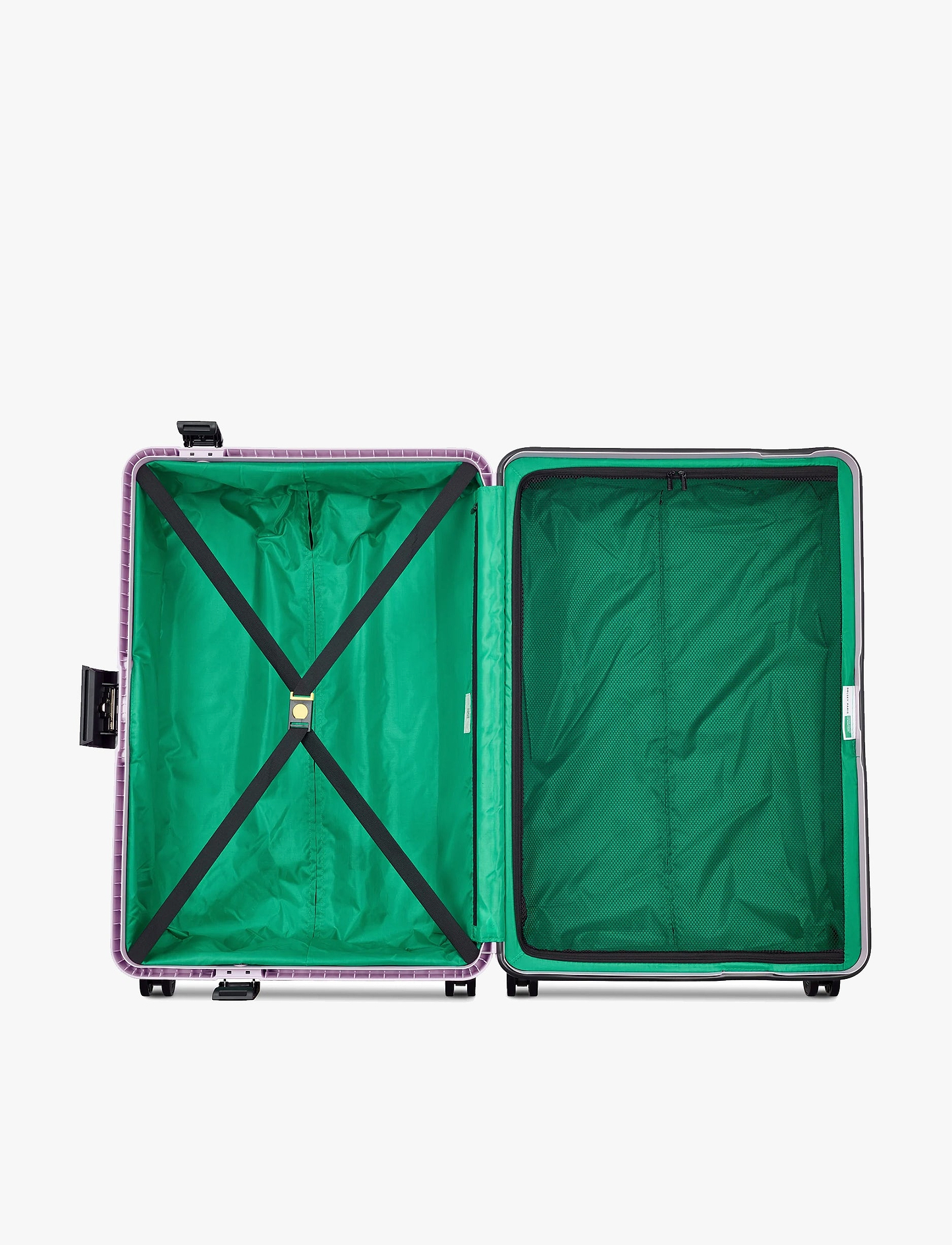 Delsey Color Block Hard Val TR - מזוודה קשיחה דלסי ללא רוכסן בצבע סגול
