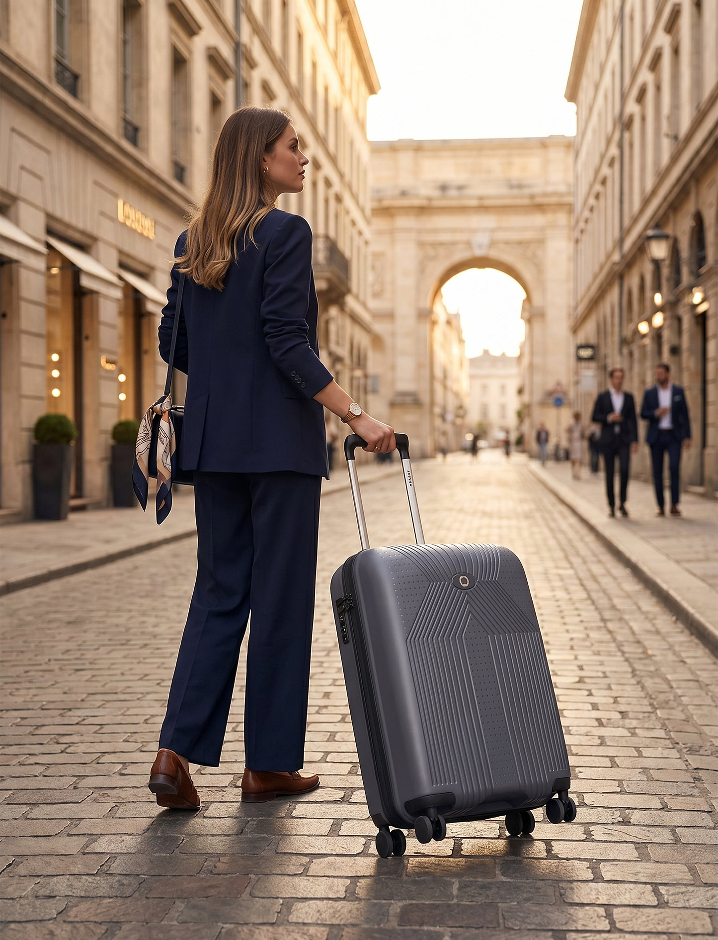 Delsey Ordener Hardside Luggage Set - סט 3 מזוודות קשיחות דלסי בצבע אפור