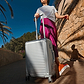 Travelite Next Hardside Luggage  - מזוודת אלומיניום טרוולייט 30 אינץ' בצבע כסף