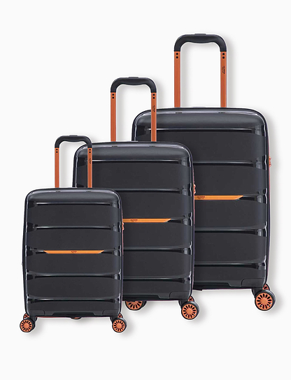 Lee Cooper Hardside Luggage PP LC ONYX - סט 3 מזוודות קשיחות לי קופר