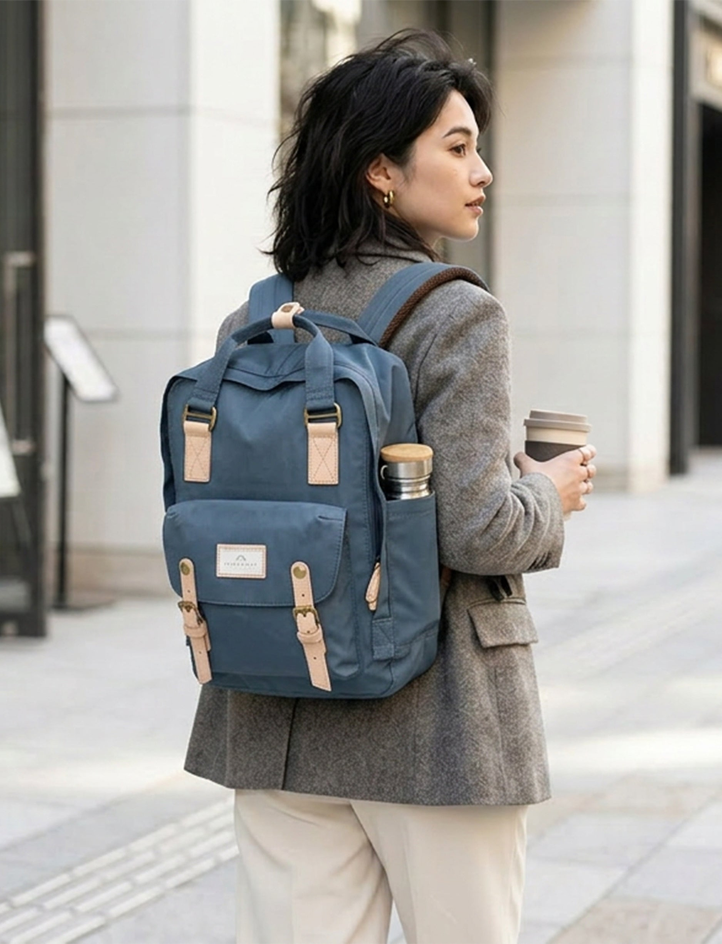 Doughnut Macaroon Large Cordura - תיק גב דונאט בצבע כחול