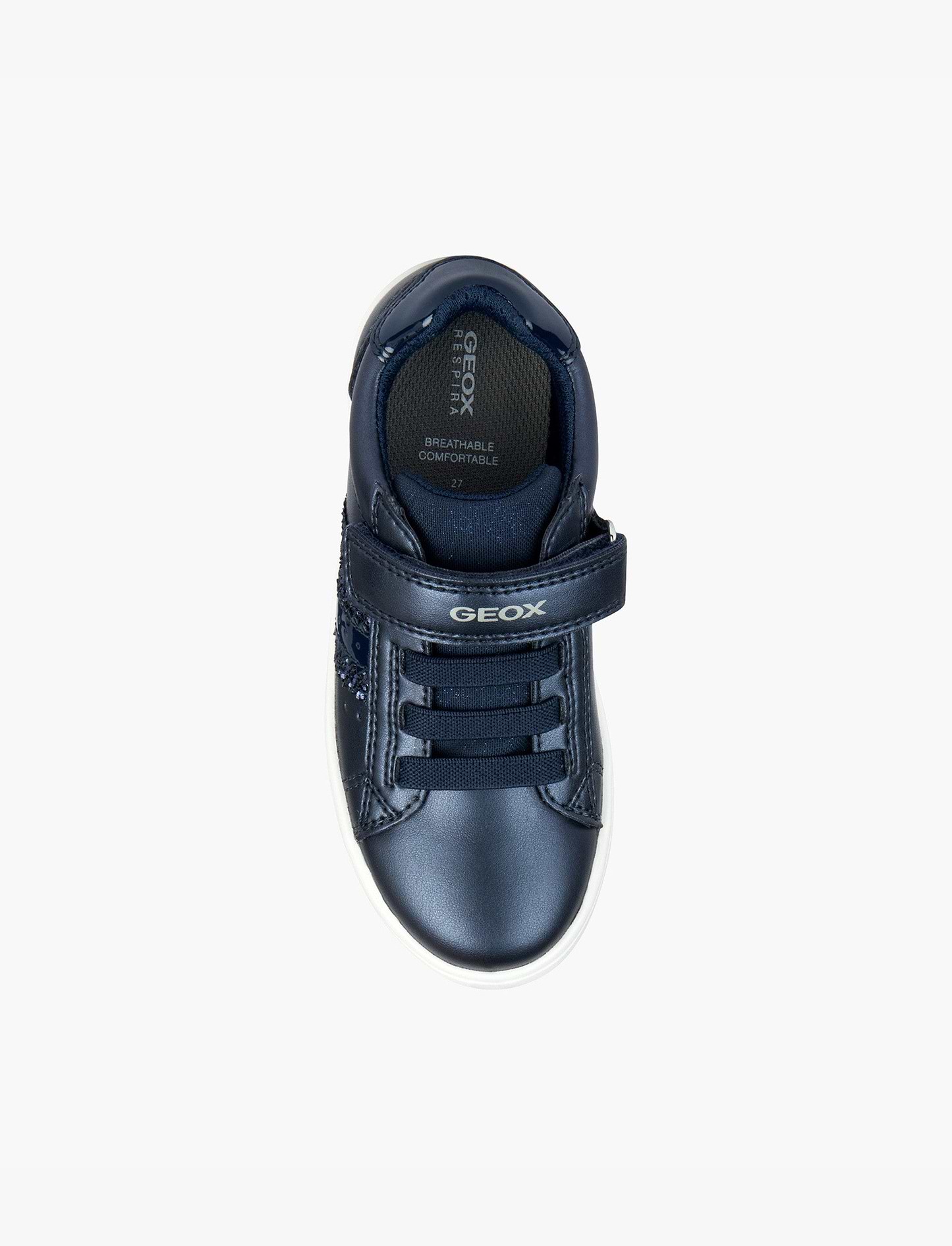 Geox J Djrock Girl J354ME - נעלי סניקרס ג'אוקוס לבנות בצבע נייבי מידות קטנות