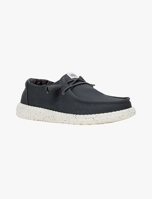 Hey Dude Lace Slip On Wendy Canvas - נעלי סליפ און היי דוד וונדי קנבס לנשים בצבע שחור
