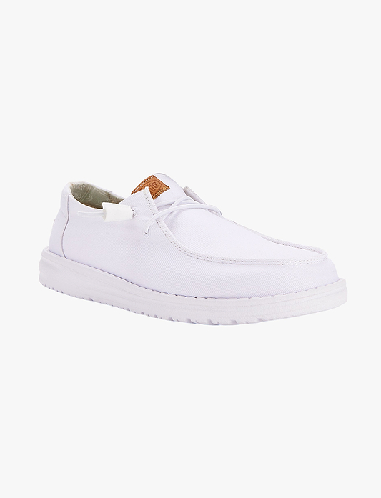 Hey Dude Lace Slip On Wendy Canvas - נעלי סליפ און היי דוד וונדי קנבס לנשים בצבע לבן