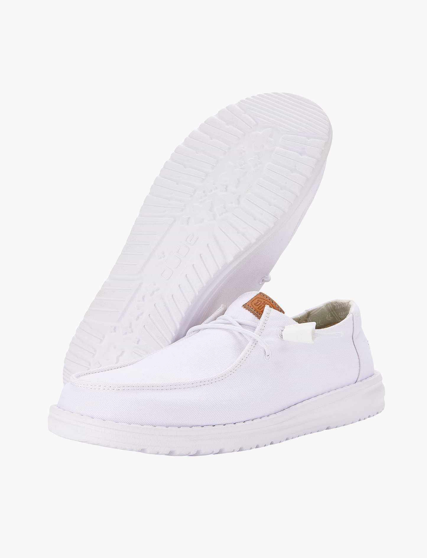 Hey Dude Lace Slip On Wendy Canvas - נעלי סליפ און היי דוד וונדי קנבס לנשים בצבע לבן