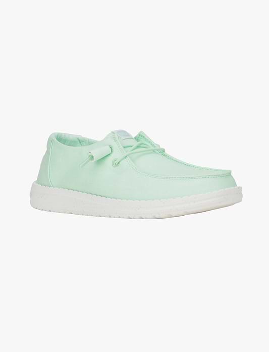 Hey Dude Lace Slip On Wendy Canvas - נעלי סליפ און היי דוד וונדי קנבס לנשים בצבע כחול מנטה
