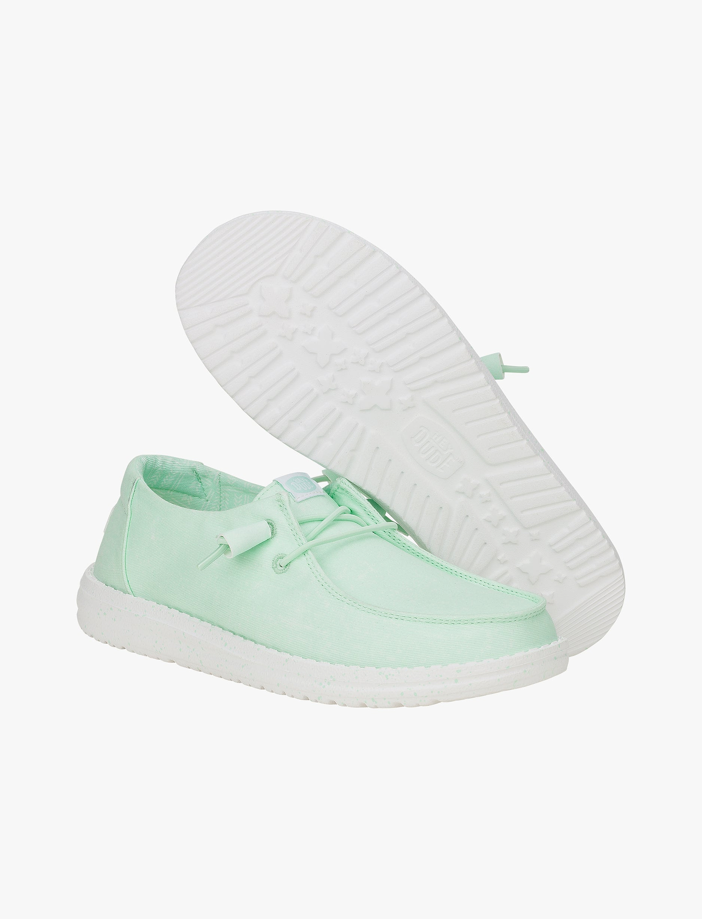 Hey Dude Lace Slip On Wendy Canvas - נעלי סליפ און היי דוד וונדי קנבס לנשים בצבע כחול מנטה