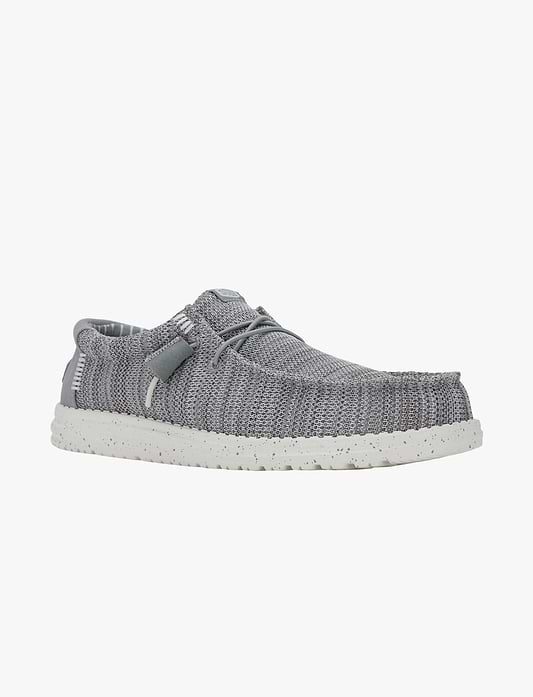 Hey Dude Slip On Wally Stretch Sox - נעלי סליפ און היי דוד לגברים בצבע אפור