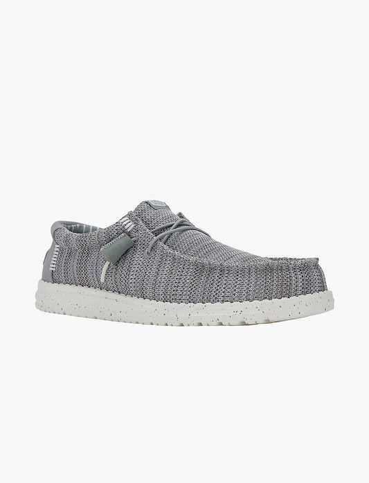 Hey Dude Slip On Wally Stretch Sox - נעלי סליפ און היי דוד לגברים בצבע אפור