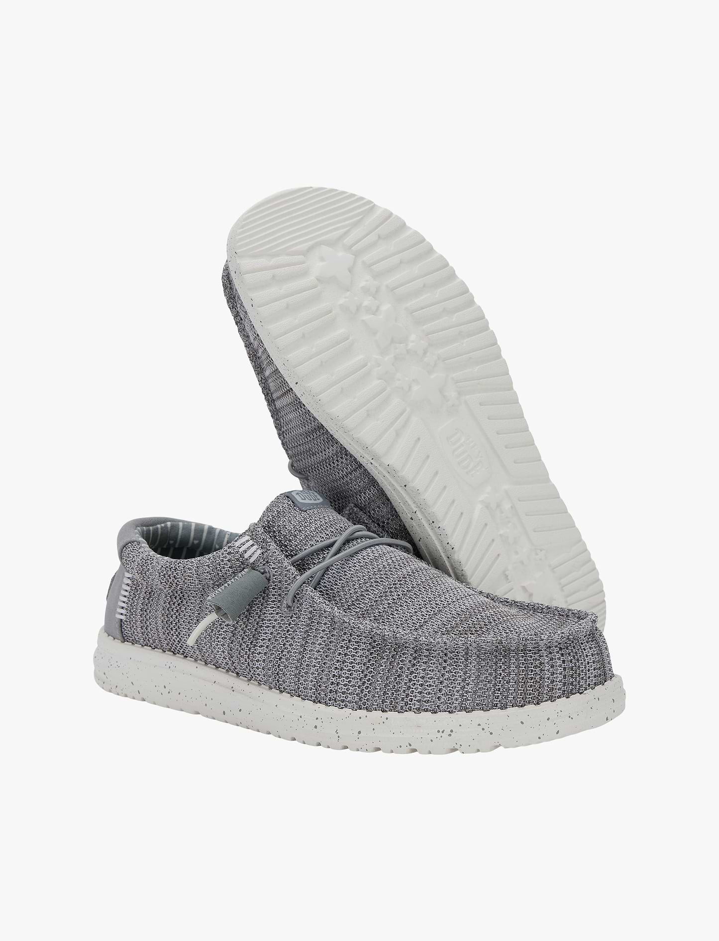 Hey Dude Slip On Wally Stretch Sox - נעלי סליפ און היי דוד לגברים בצבע אפור