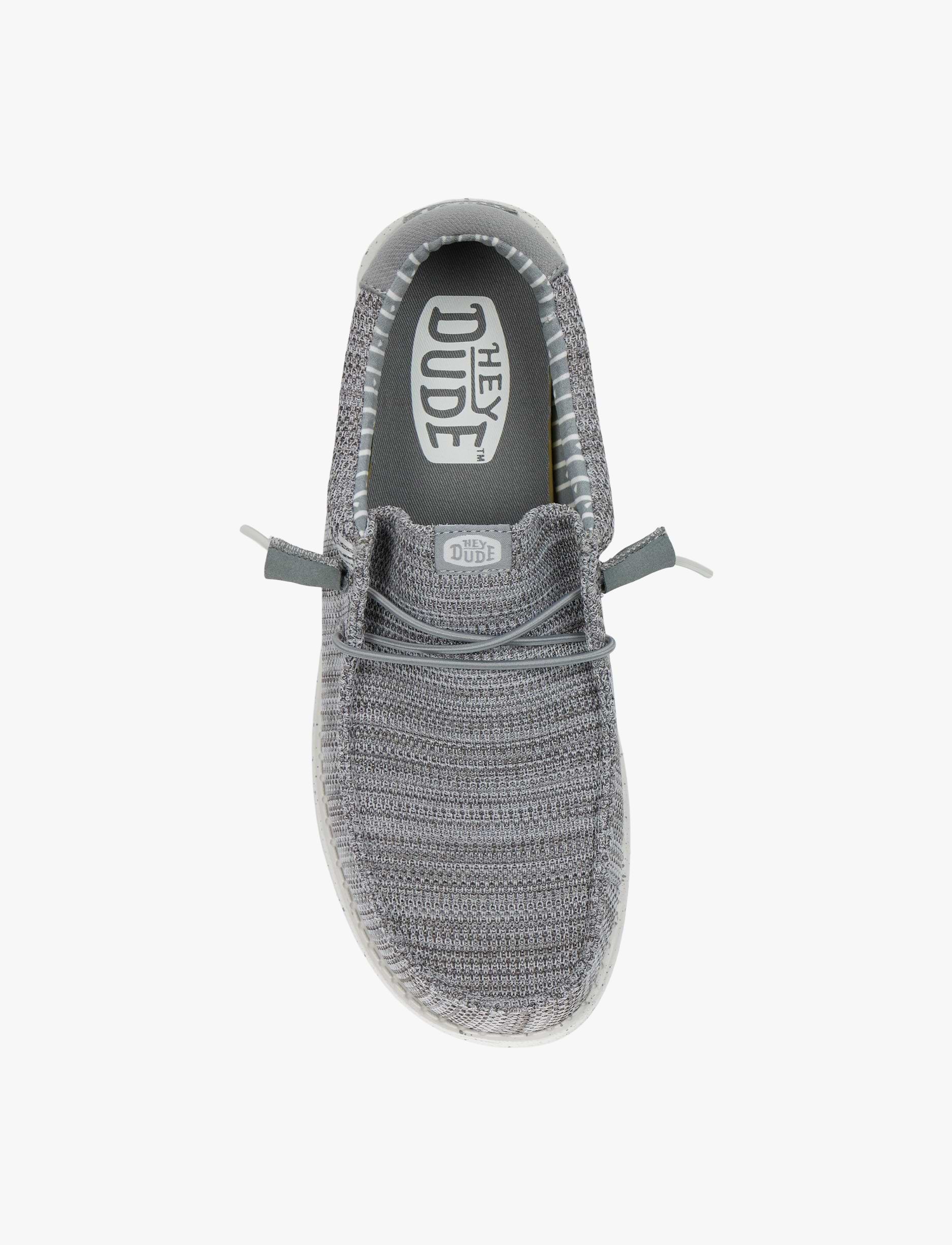 Hey Dude Slip On Wally Stretch Sox - נעלי סליפ און היי דוד לגברים בצבע אפור