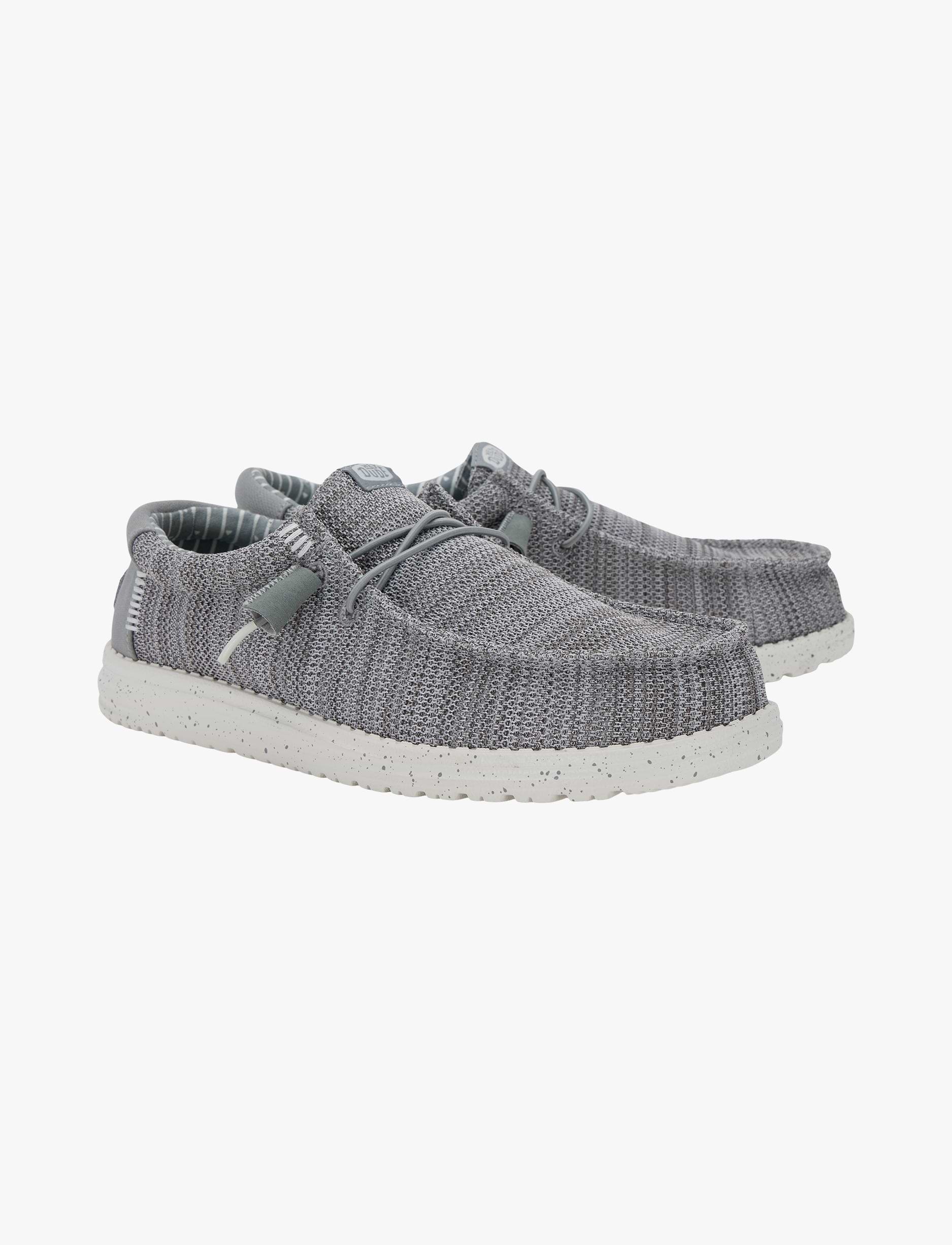 Hey Dude Slip On Wally Stretch Sox - נעלי סליפ און היי דוד לגברים בצבע אפור