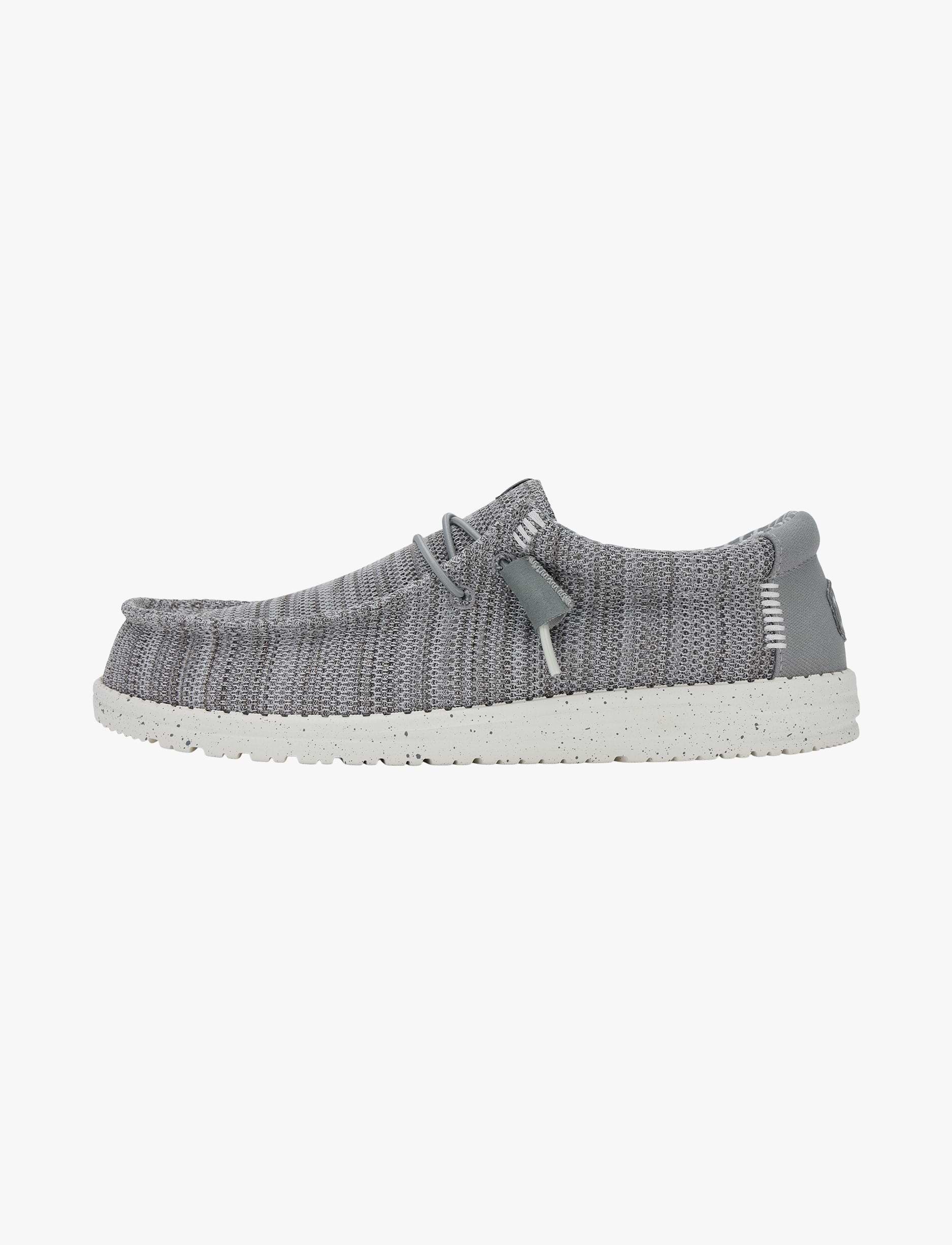 Hey Dude Slip On Wally Stretch Sox - נעלי סליפ און היי דוד לגברים בצבע אפור