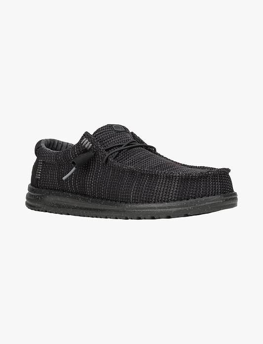 Hey Dude Slip On Wally Stretch Sox - נעלי סליפ און היי דוד לגברים בצבע שחור