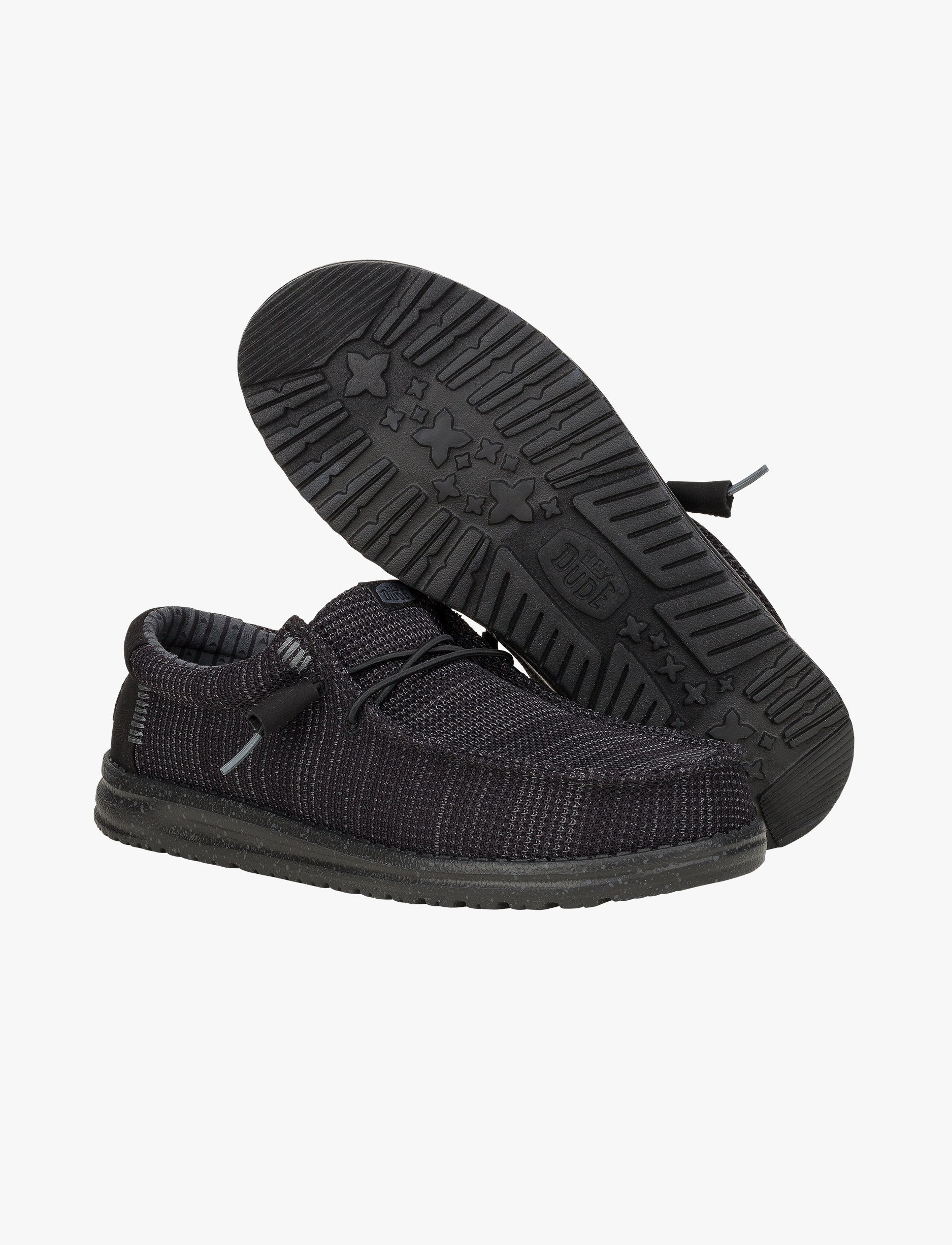 Hey Dude Slip On Wally Stretch Sox - נעלי סליפ און היי דוד לגברים בצבע שחור