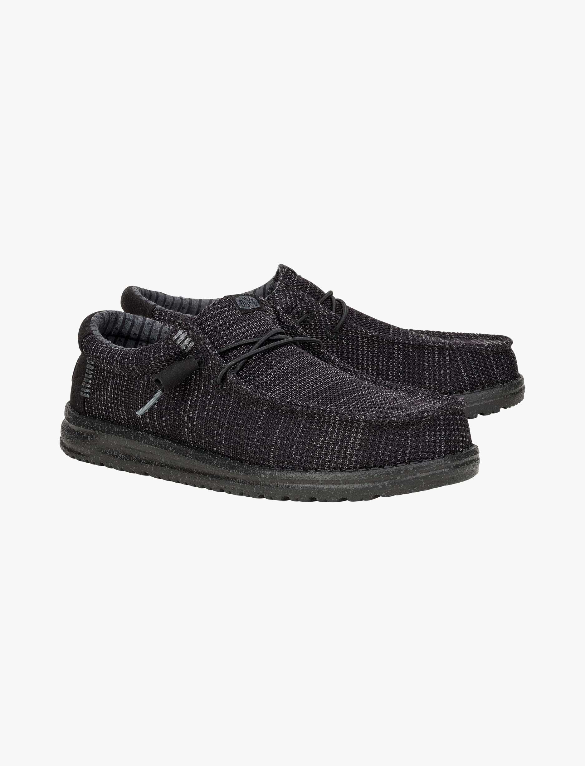 Hey Dude Slip On Wally Stretch Sox - נעלי סליפ און היי דוד לגברים בצבע שחור