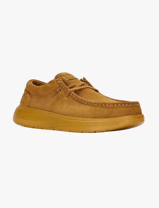 Hey Dude Wally Comf Suede - נעלי סליפ און היידוד לגברים בצבע זהוב-צהוב