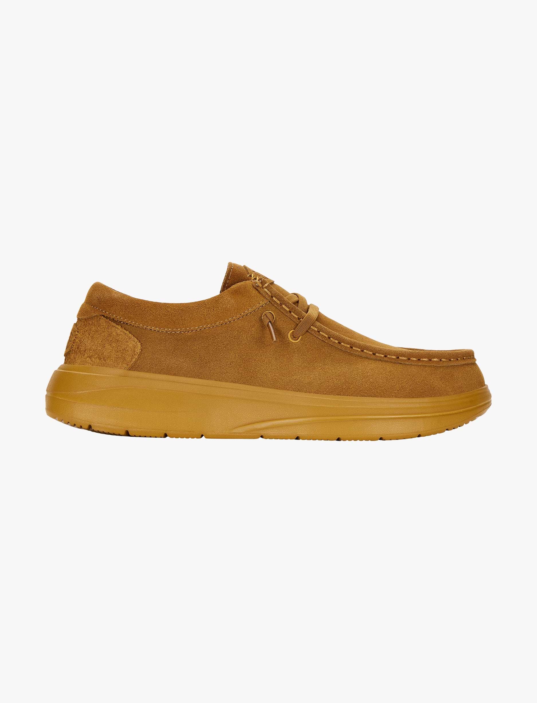 Hey Dude Wally Comf Suede - נעלי סליפ און היידוד לגברים בצבע זהוב-צהוב