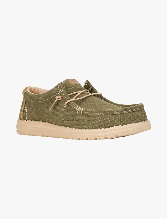 Hey Dude Wolly Workwear - נעלי סליפ און היי דוד לגברים בצבע ירוק זית