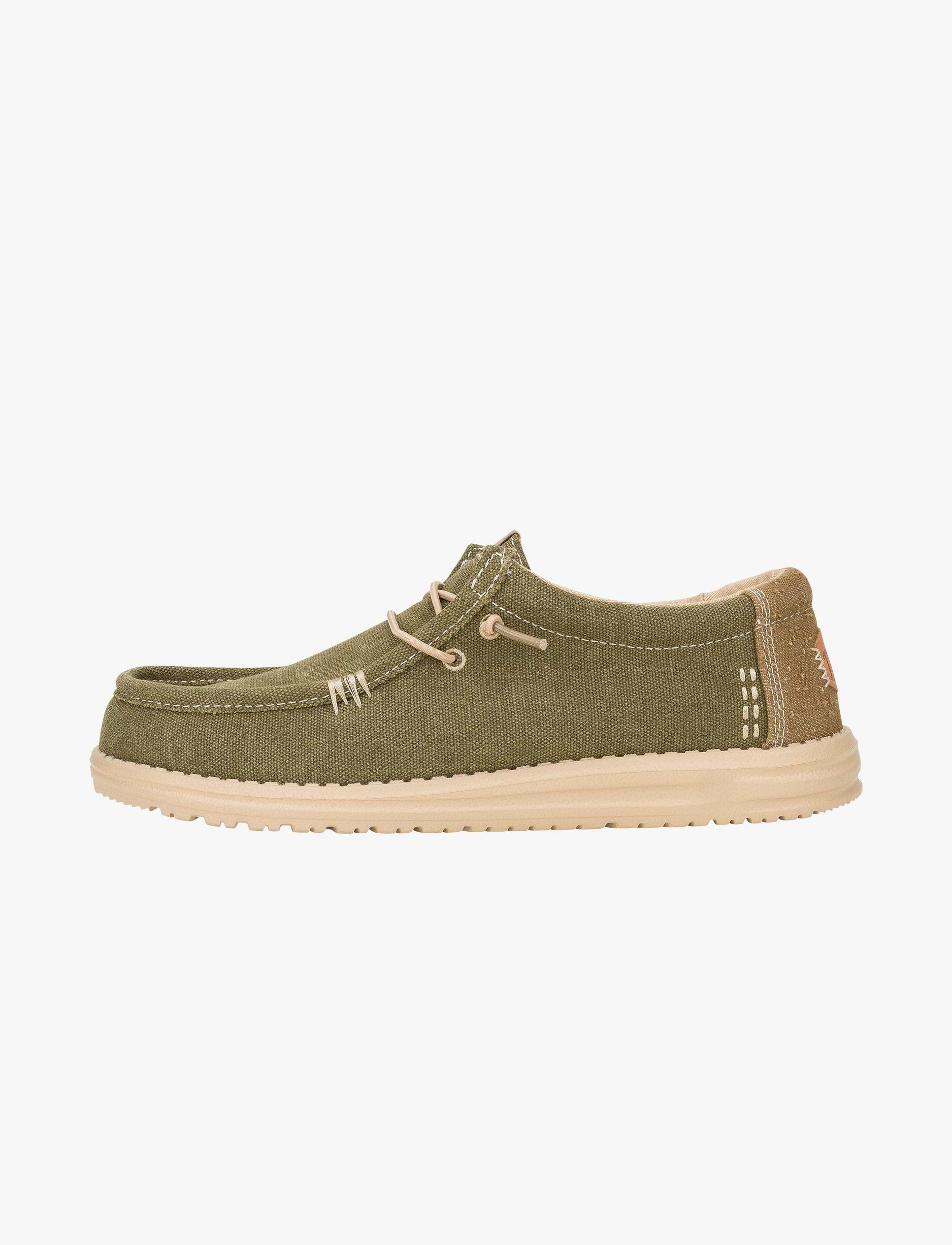 Hey Dude Wolly Workwear - נעלי סליפ און היי דוד לגברים בצבע ירוק זית
