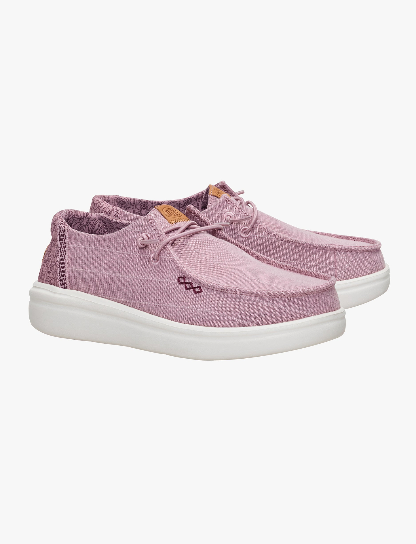 Hey Dude Wendy Rise Chambray Grid -  נעלי סליפ און וונדי רייז שמברי גריד היי דוד לנשים בצבע רוז סגול