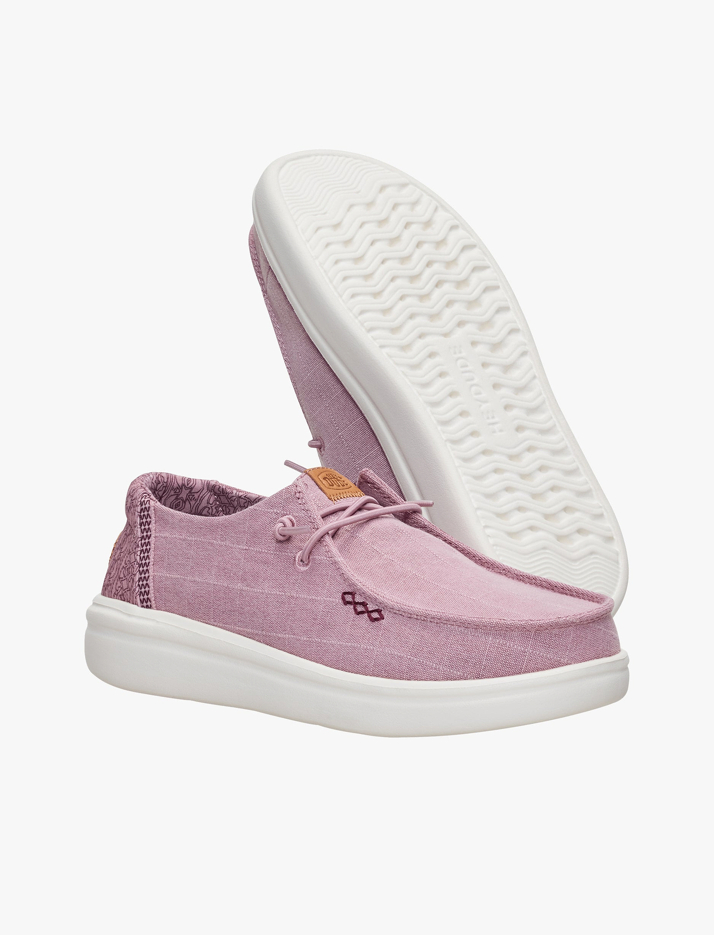 Hey Dude Wendy Rise Chambray Grid -  נעלי סליפ און וונדי רייז שמברי גריד היי דוד לנשים בצבע רוז סגול