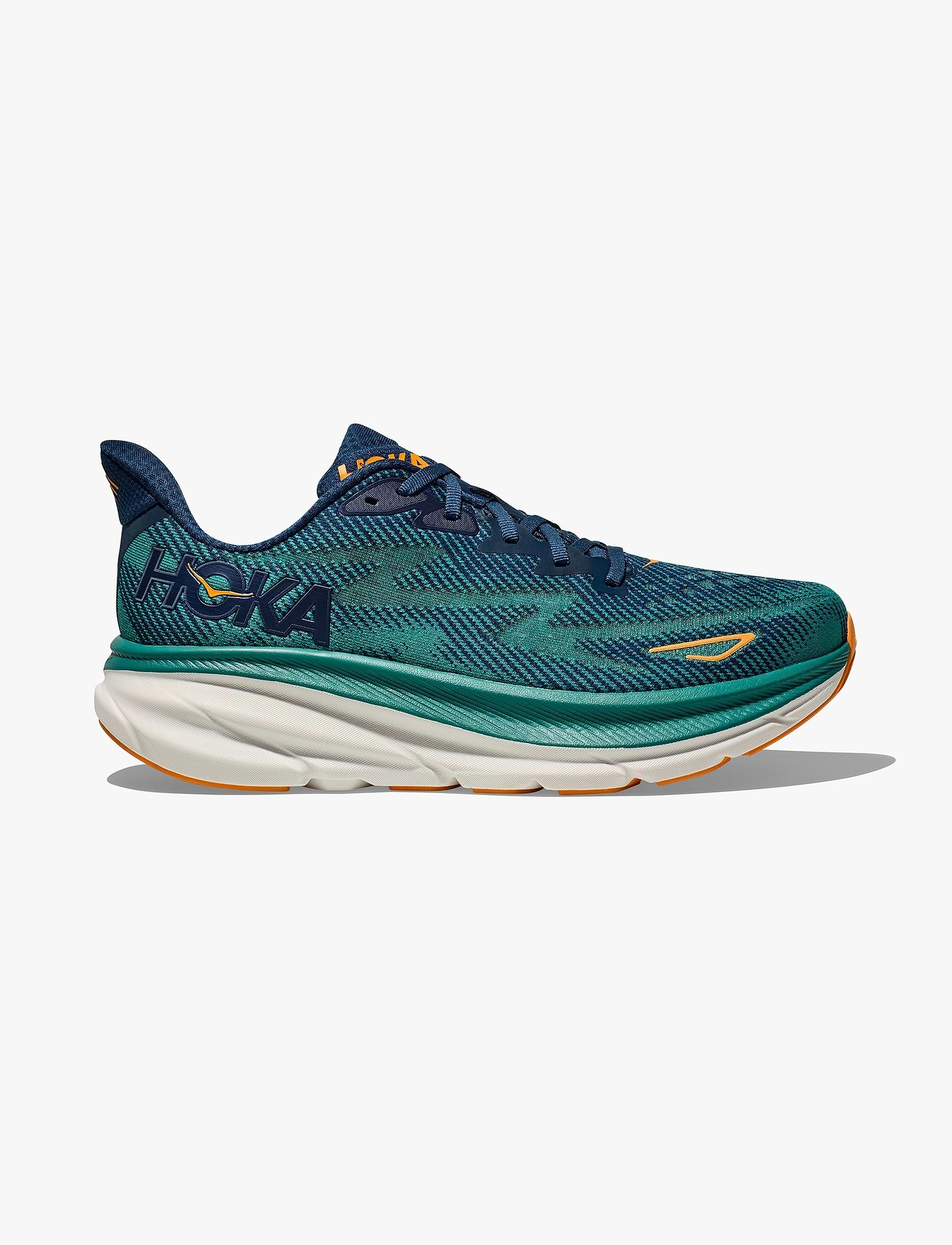 HOKA Clifton Wide 9 - נעלי ספורט גברים הוקה קליפטון 9 רחבות בצבע שחור/ירוק