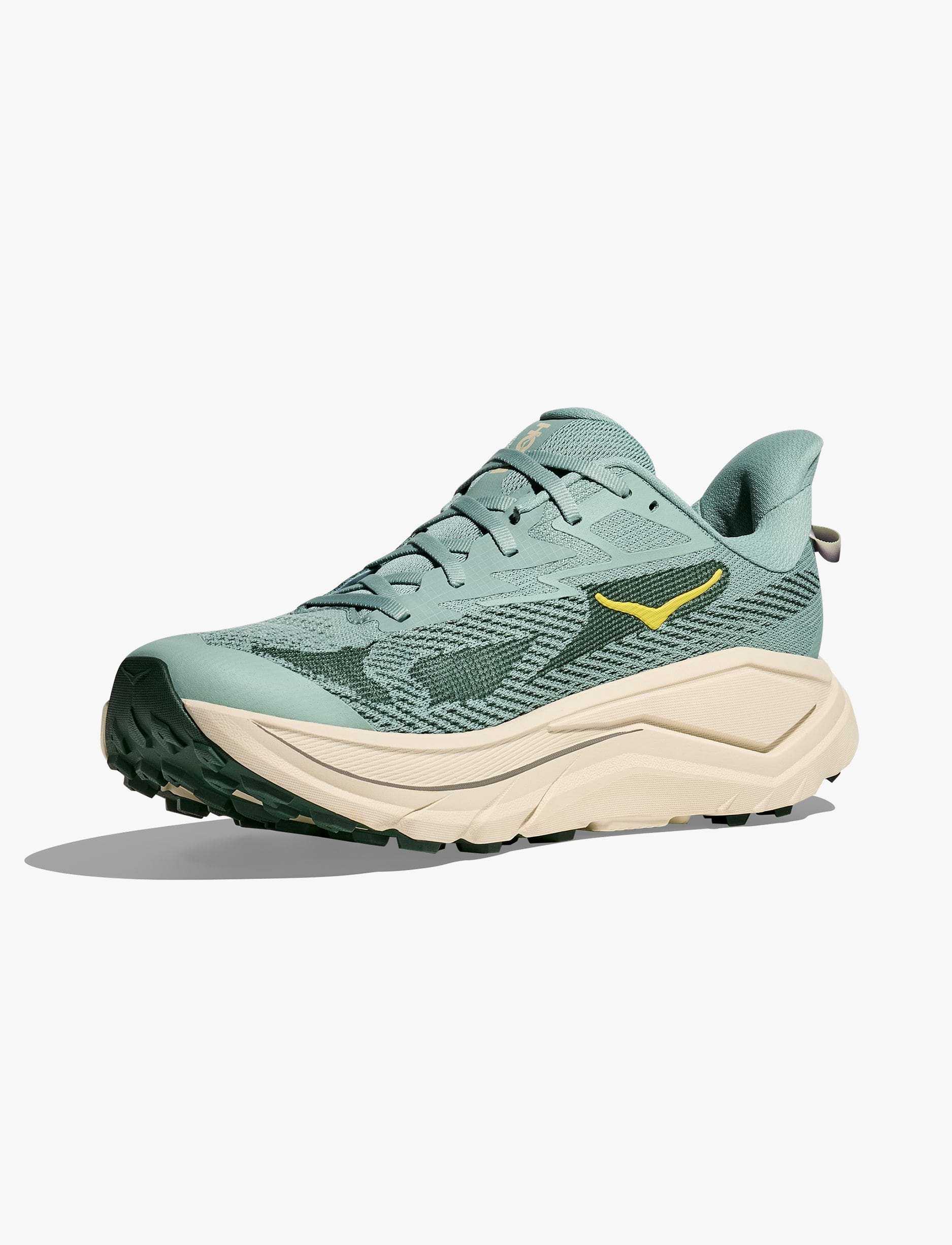 Hoka Challenger Wide 8 - נעלי ספורט גברים הוקה צ'אלנג'ר 8 רחבות בצבע ירוק ג'ייד/כמהין