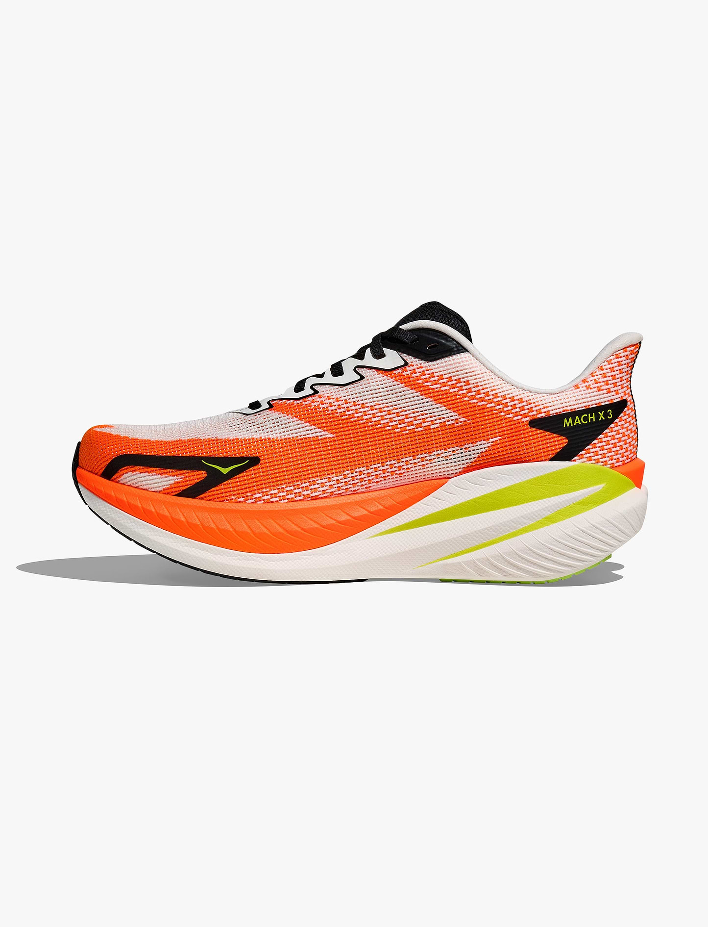 HOKA MACH X 3 - נעלי ספורט לגברים הוקה מאכ איקס בצבע לבן/נאון טנג'רין