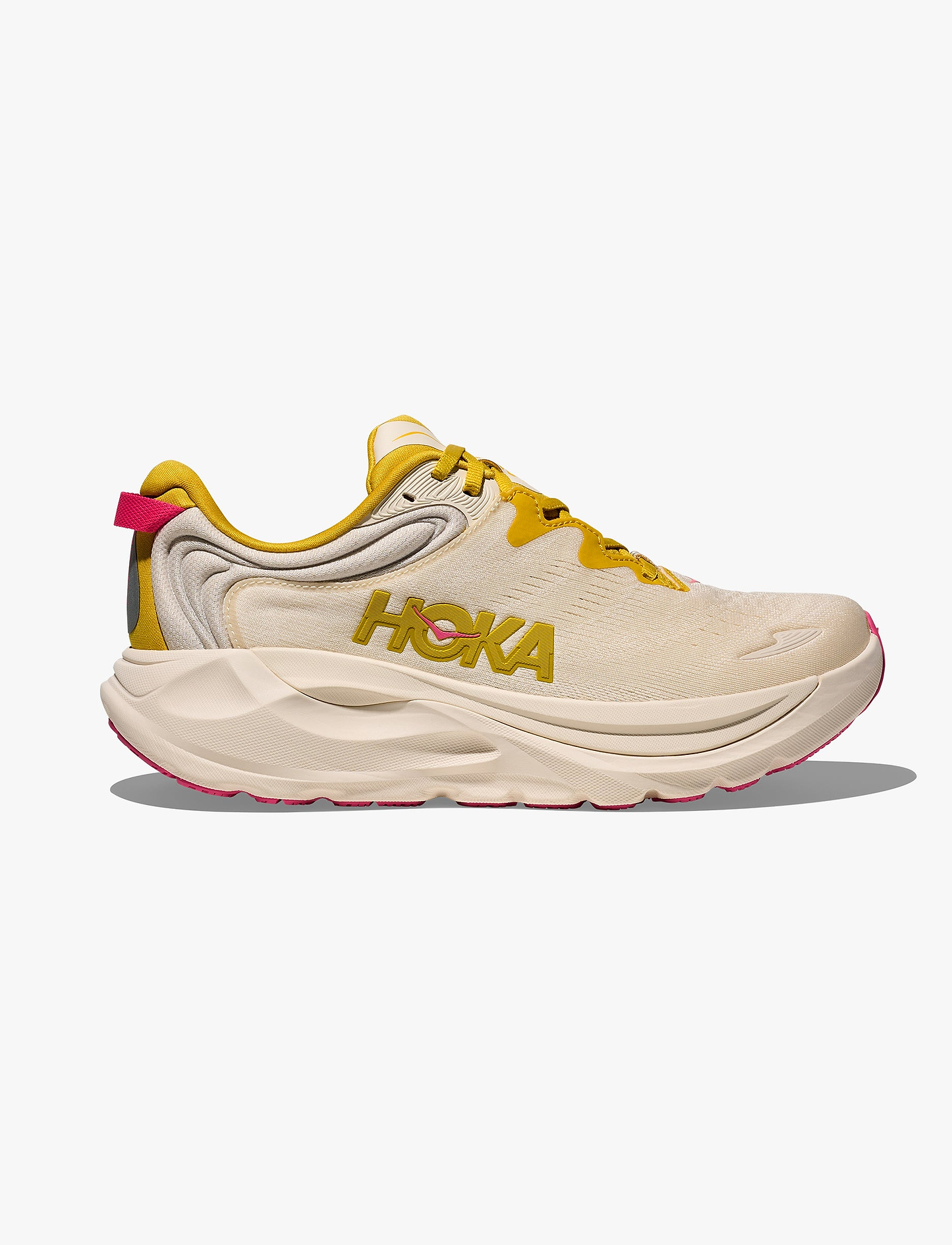 HOKA Gaviota Wide 6 - נעלי ספורט נשים הוקה גביוטה 6 רחבות בצבע ליבנה/זהב צהוב