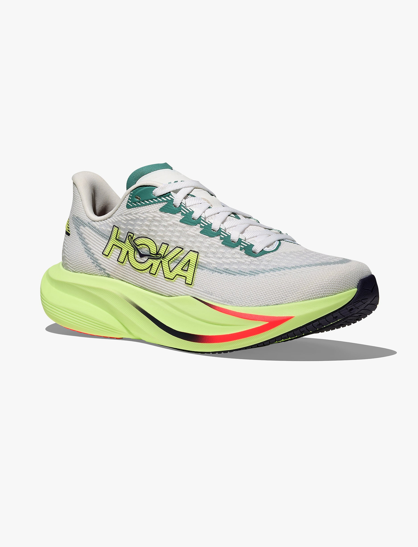 HOKA MACH 7 WIDE - נעלי ספורט לגברים הוקה מאך 7 רחבות בצבע פרוסט/נאון אוזו