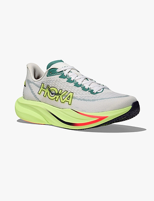 HOKA MACH 7 WIDE - נעלי ספורט לגברים הוקה מאך 7 רחבות בצבע פרוסט/נאון אוזו