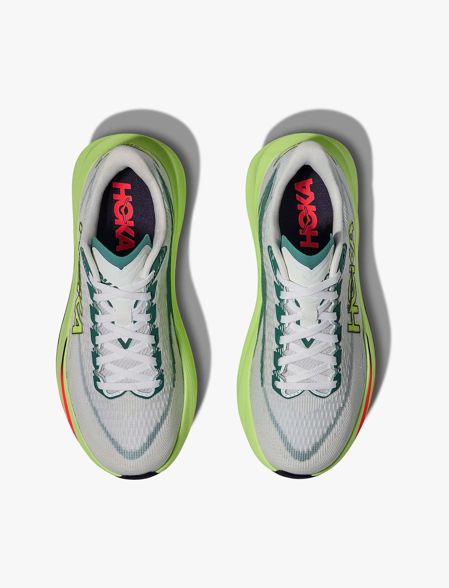 HOKA MACH 7 WIDE - נעלי ספורט לגברים הוקה מאך 7 רחבות בצבע פרוסט/נאון אוזו