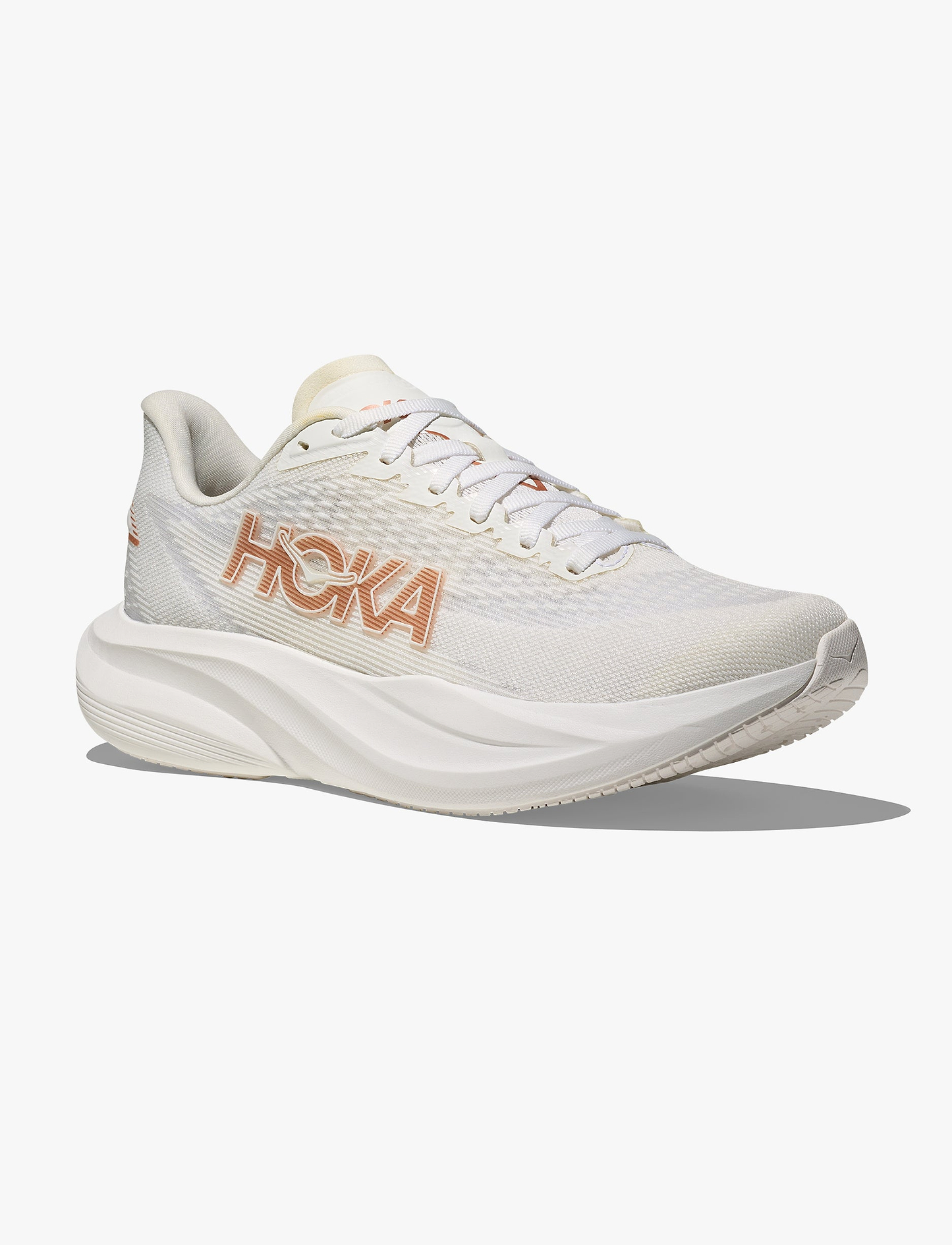 HOKA MACH 7 WIDE - נעלי ספורט לנשים הוקה מאך 7 רחבות בצבע פרוסט/רוז גולד