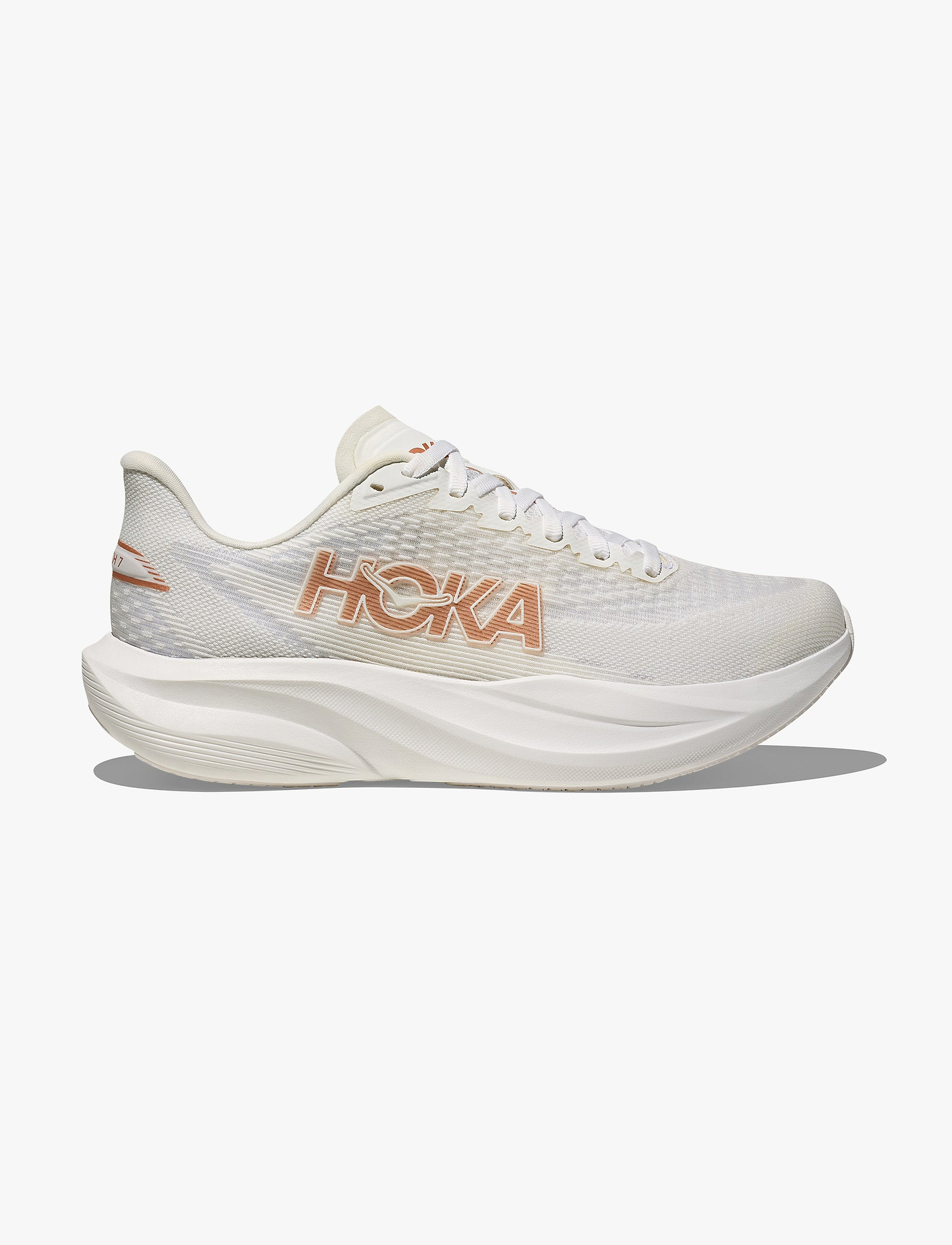 HOKA MACH 7 WIDE - נעלי ספורט לנשים הוקה מאך 7 רחבות בצבע פרוסט/רוז גולד