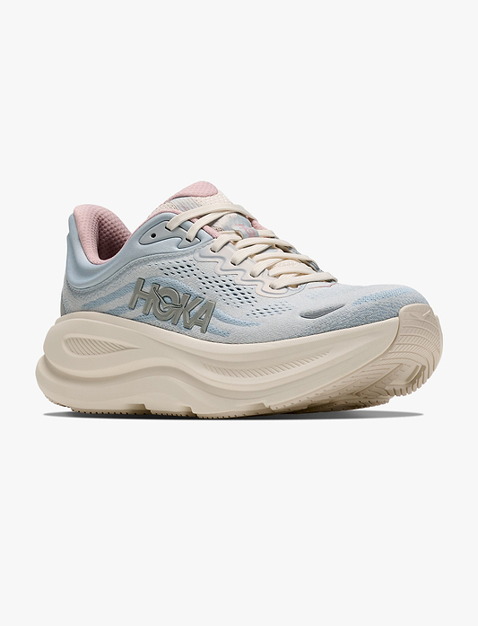 HOKA BONDI 9 GLM WIDE - נעלי ספורט נשים הוקה בונדי GLM 9 רחבות בצבע אלבסטר/כחול מינרלי