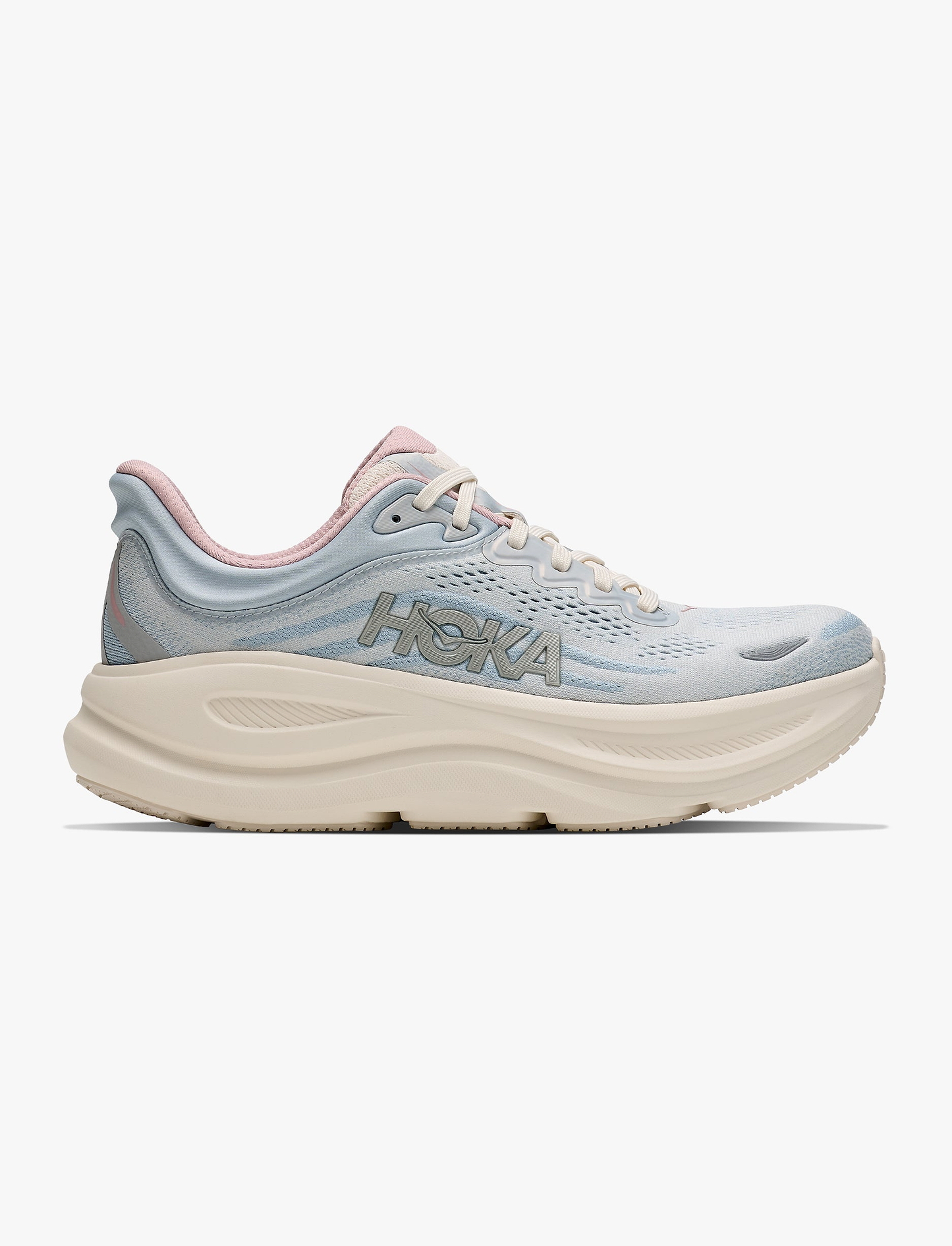 HOKA BONDI 9 GLM WIDE - נעלי ספורט נשים הוקה בונדי GLM 9 רחבות בצבע אלבסטר/כחול מינרלי