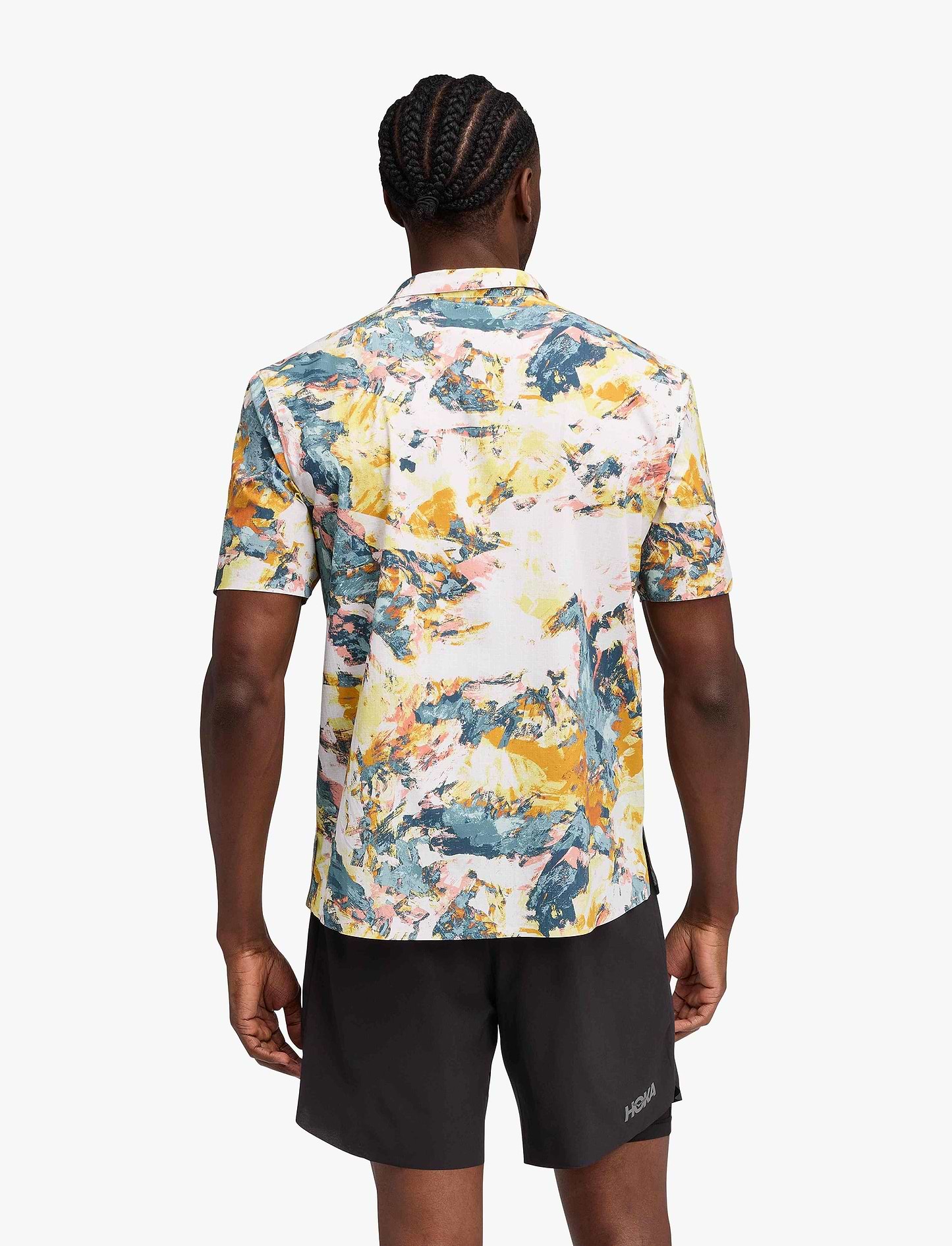 HOKA Sky Run Polo - חולצת כפתורים פולו דרייפיט בהדפס צבעוני