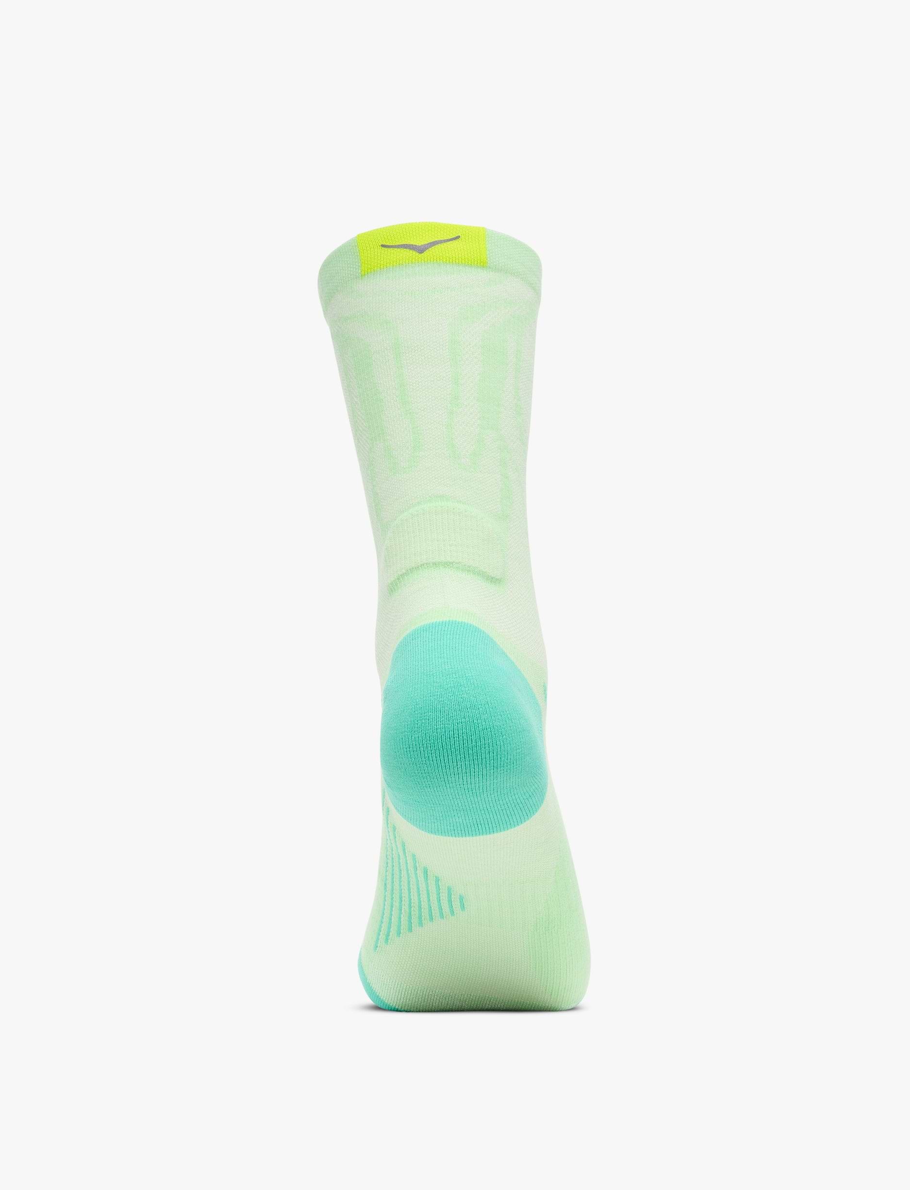 HOKA Clifton 10 Crew Run Sock - גרבי ריצה קליפטון 10 גבוהים בצבע מנטה פלואוריט