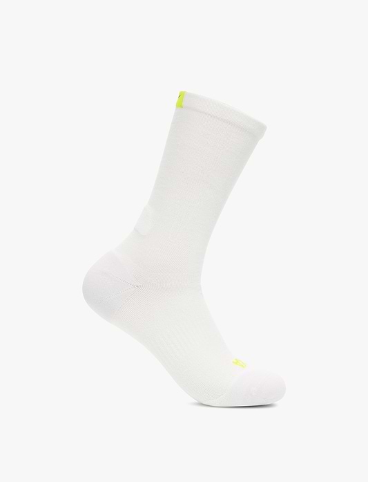 HOKA Clifton 10 Crew Run Sock - גרבי ריצה קליפטון 10 גבוהים בצבע לבן