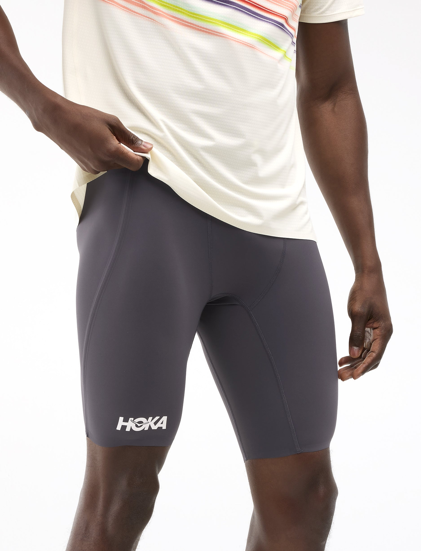 HOKA M RACE DAY HALF TIGHT - טייץ גברים הוקה בצבע סגול דיו